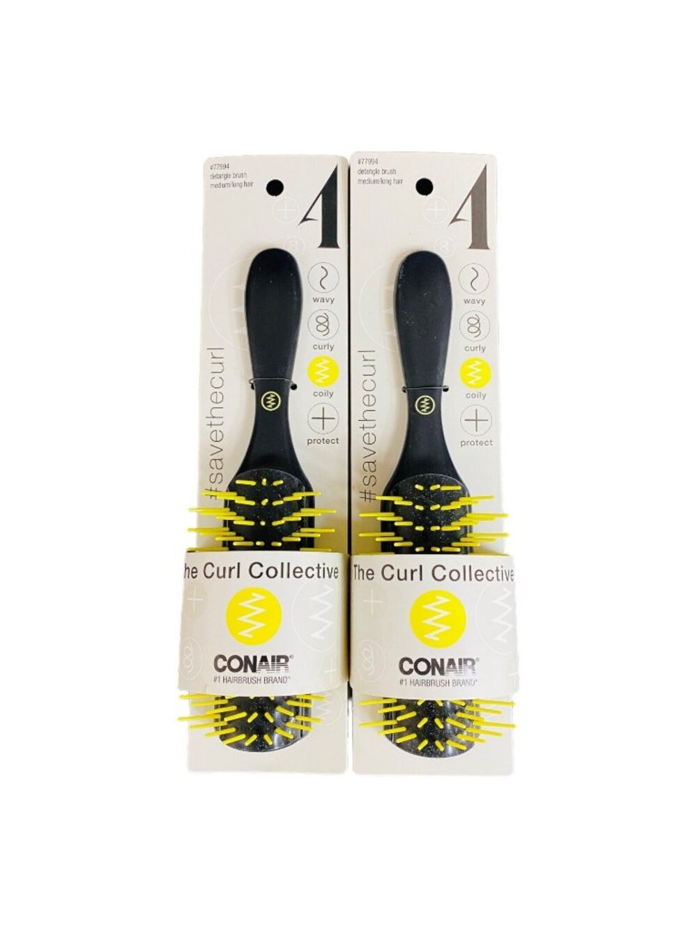 Conair The Curl Collective Detangle Brush 2-Pack Medium/Long Wavy & Curly Hair